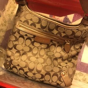 Gold coach crossbody purse